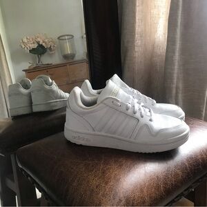 All White Adidas Cloudfoam Super Comfort